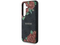 Guess Leather 4G Flowers Print Metal Classic Logo MagSafe Case for Samsung Galaxy S25 - Black Guess Leather 4G Flowers Print Metal Classic Logo MagSafe Case for Samsung Galaxy S25 - Black