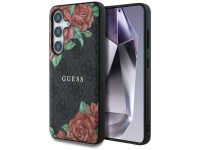Guess Leather 4G Flowers Print Metal Classic Logo MagSafe Case for Samsung Galaxy S25 - Black Guess Leather 4G Flowers Print Metal Classic Logo MagSafe Case for Samsung Galaxy S25 - Black