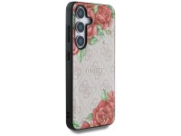 Capa Guess em couro 4G com estampa floral, logo clássico em metal e MagSafe para Samsung Galaxy S25 Capa Guess em couro 4G com estampa floral, logo clássico em metal e MagSafe para Samsung Galaxy S25