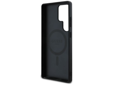 Capa Guess em couro 4G com estampa floral, logo clássico em metal e MagSafe para Samsung Galaxy S25 Capa Guess em couro 4G com estampa floral, logo clássico em metal e MagSafe para Samsung Galaxy S25