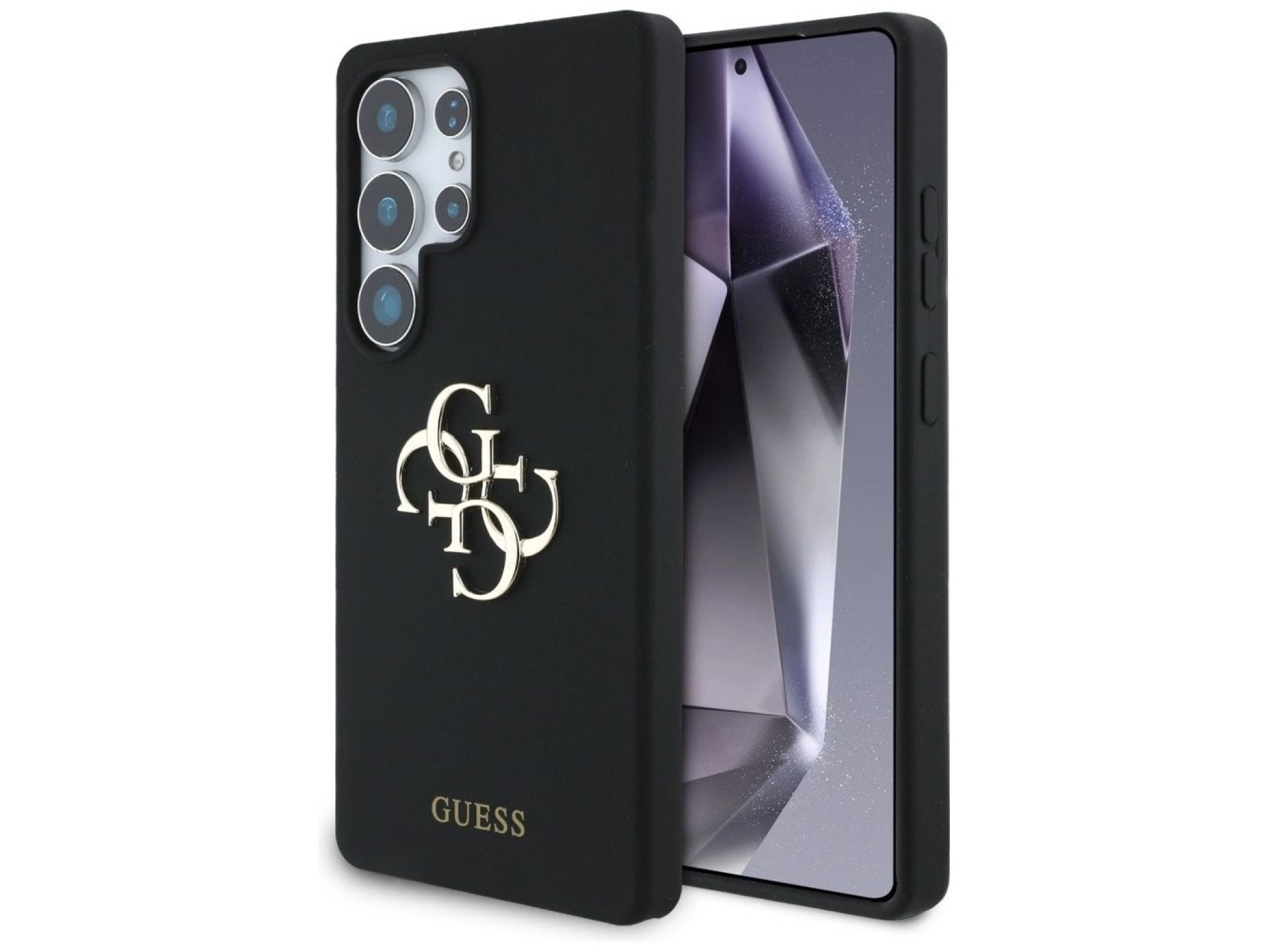 Capa Guess de silicone com logotipo 4G grande na parte inferior para Samsung Galaxy S25 Ultra - pret