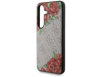 Capa Guess em couro 4G com estampa floral, logo clássico em metal e MagSafe para Samsung Galaxy S25 Capa Guess em couro 4G com estampa floral, logo clássico em metal e MagSafe para Samsung Galaxy S25