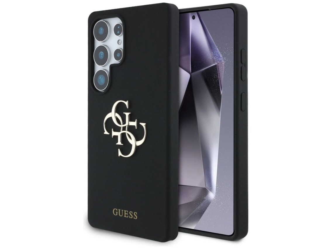 Capa Guess de silicone com logotipo 4G grande na parte inferior para Samsung Galaxy S25 Ultra - pret