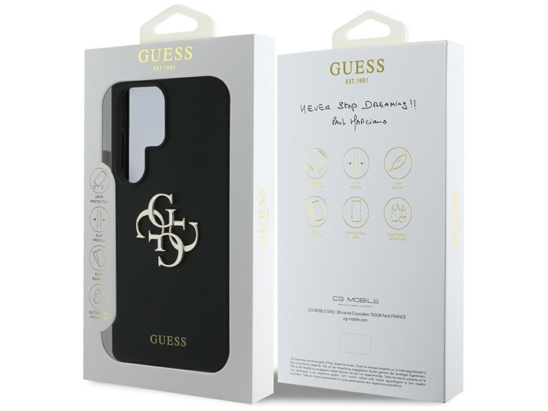 Capa Guess de silicone com logotipo 4G grande na parte inferior para Samsung Galaxy S25 Ultra - pret