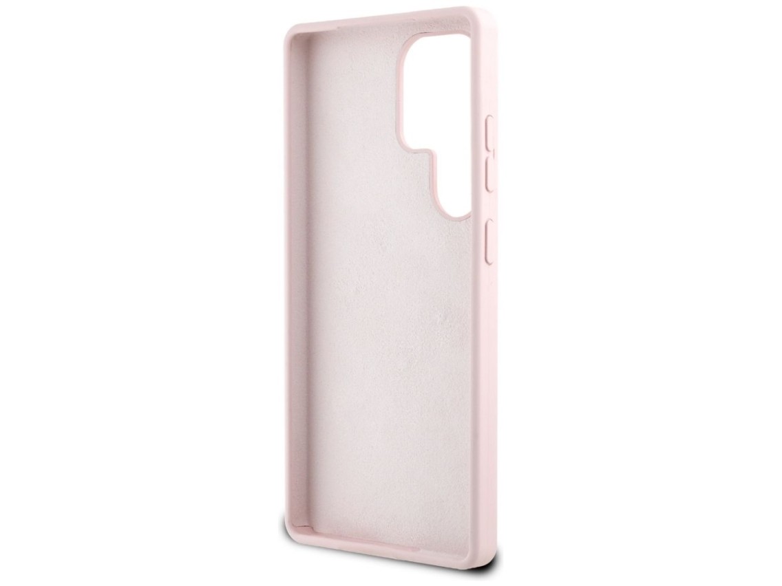 Guess Silicone Big 4G Logo Bottom Script Case for Samsung Galaxy S25 Ultra - Pink