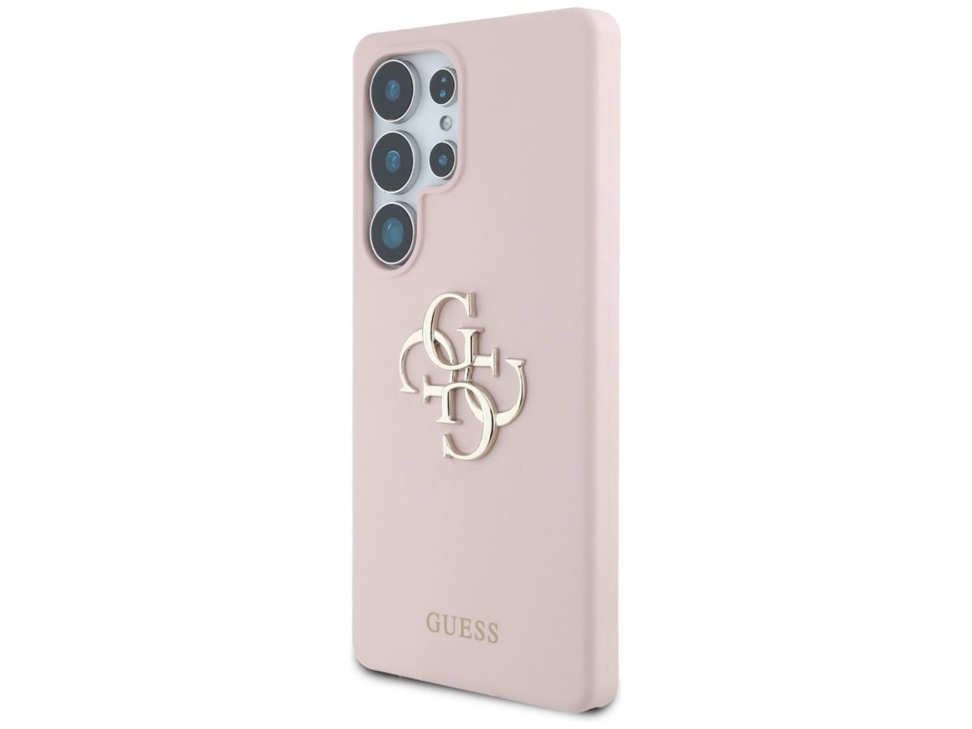Guess Silicone Big 4G Logo Bottom Script Case for Samsung Galaxy S25 Ultra - Pink