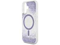 Capa Guess HC Resin Bottom Glitter MagSafe para iPhone 16 - roxa Capa Guess HC Resin Bottom Glitter MagSafe para iPhone 16 - roxa