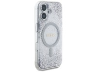 Capa Guess HC Resin Bottom Glitter MagSafe para iPhone 16 - prata Capa Guess HC Resin Bottom Glitter MagSafe para iPhone 16 - prata