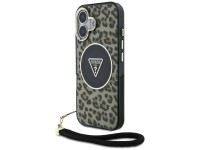 Funda Guess HC IML Leopard Triangle Cord Strap para iPhone 16 MagSafe - Marrón Funda Guess HC IML Leopard Triangle Cord Strap para iPhone 16 MagSafe - Marrón