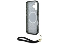 Funda Guess HC IML Leopard Triangle Cord Strap MagSafe para iPhone 16 - negra Funda Guess HC IML Leopard Triangle Cord Strap MagSafe para iPhone 16 - negra