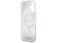 Capa Guess HC Resin Bottom Glitter MagSafe para iPhone 16 - prata Capa Guess HC Resin Bottom Glitter MagSafe para iPhone 16 - prata