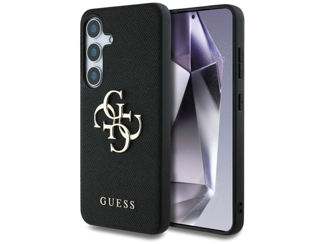 Funda Guess Grained Big 4G Logo Small Classic Logo para Samsung Galaxy S25 negra