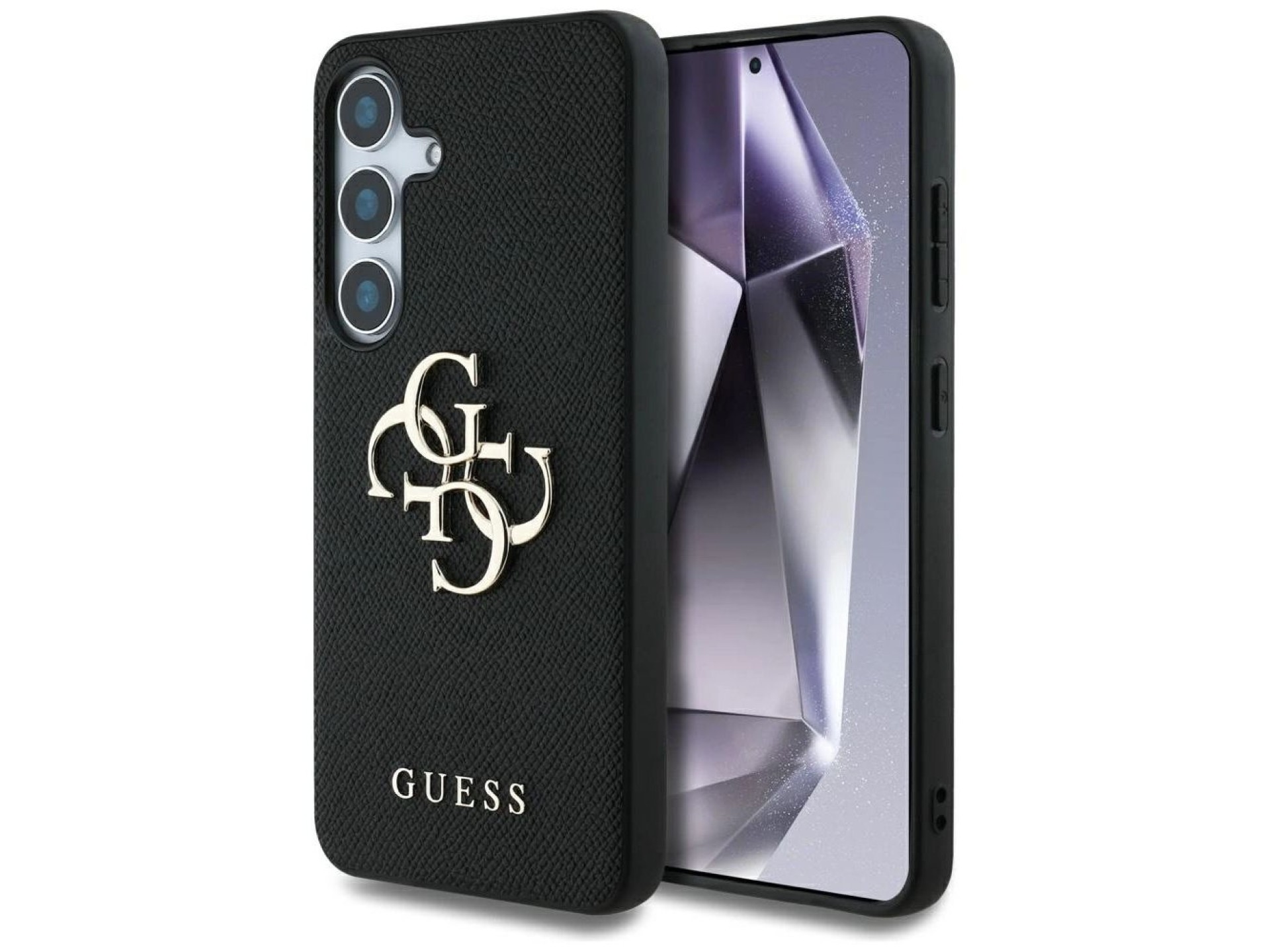 Funda Guess Grained Big 4G Logo Small Classic Logo para Samsung Galaxy S25 Plus negra