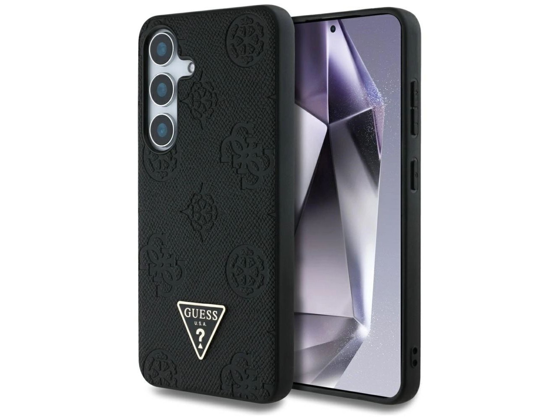 Funda Guess MagSafe con estampado en caliente de peonías y logotipo triangular para Samsung Galaxy S