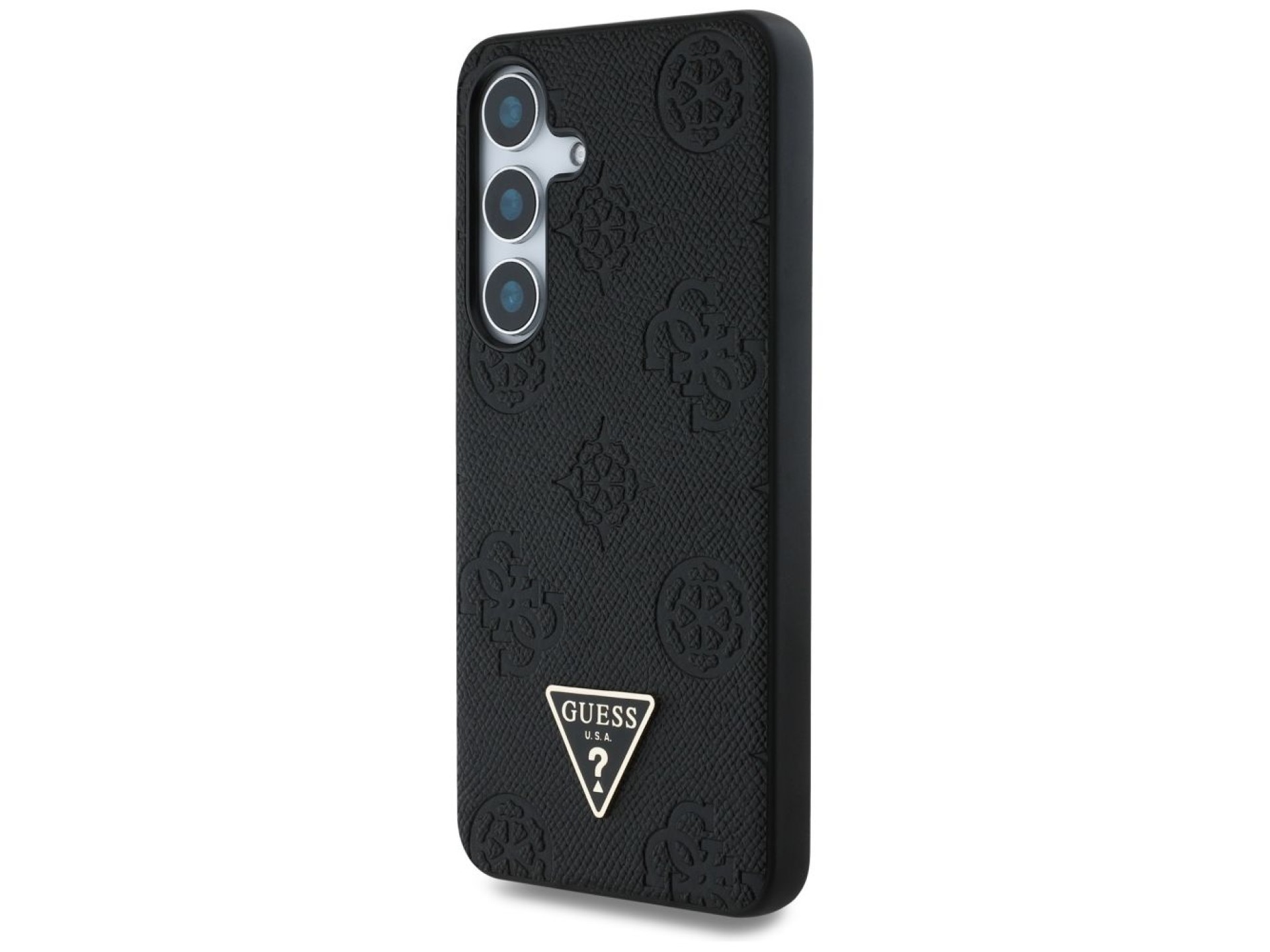 Funda Guess MagSafe con estampado en caliente de peonías y logotipo triangular para Samsung Galaxy S