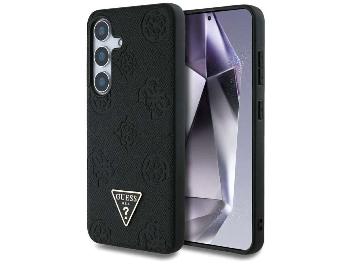 Funda Guess MagSafe con estampado en caliente de peonías y logotipo triangular para Samsung Galaxy S