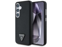 Funda Guess con logotipo triangular texturizado y MagSafe para Samsung Galaxy S25 - negra