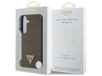 Guess Grained Hot Stamp Peony Pattern Triangle Logo MagSafe Case for Samsung Galaxy S25 - Brown Guess Grained Hot Stamp Peony Pattern Triangle Logo MagSafe Case for Samsung Galaxy S25 - Brown