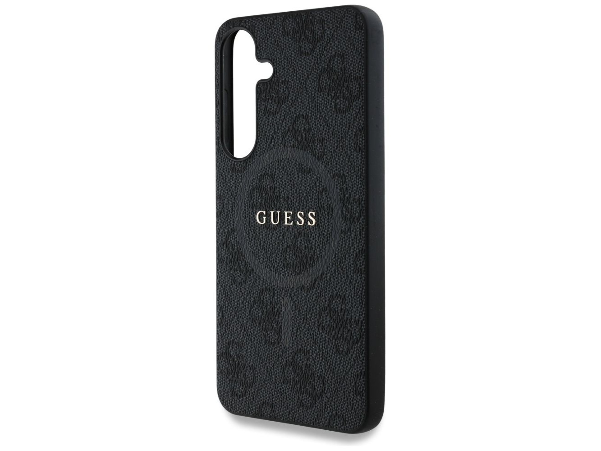 Guess Leather 4G Colored Ring Classic Logo MagSafe Case Samsung Galaxy S25 Plus black