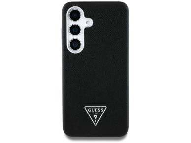 Funda Guess con logotipo triangular texturizado y MagSafe para Samsung Galaxy S25 - negra