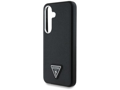 Funda Guess con logotipo triangular texturizado y MagSafe para Samsung Galaxy S25 - negra