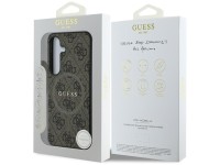 Capa Guess Leather 4G Colored Ring Classic Logo MagSafe para Samsung Galaxy S25 marrom
