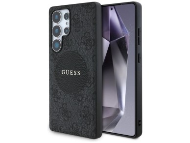 Capa Guess 4G Round Patch Classic Logo MagSafe para Samsung Galaxy S25 Ultra preta Capa Guess 4G Round Patch Classic Logo MagSafe para Samsung Galaxy S25 Ultra preta