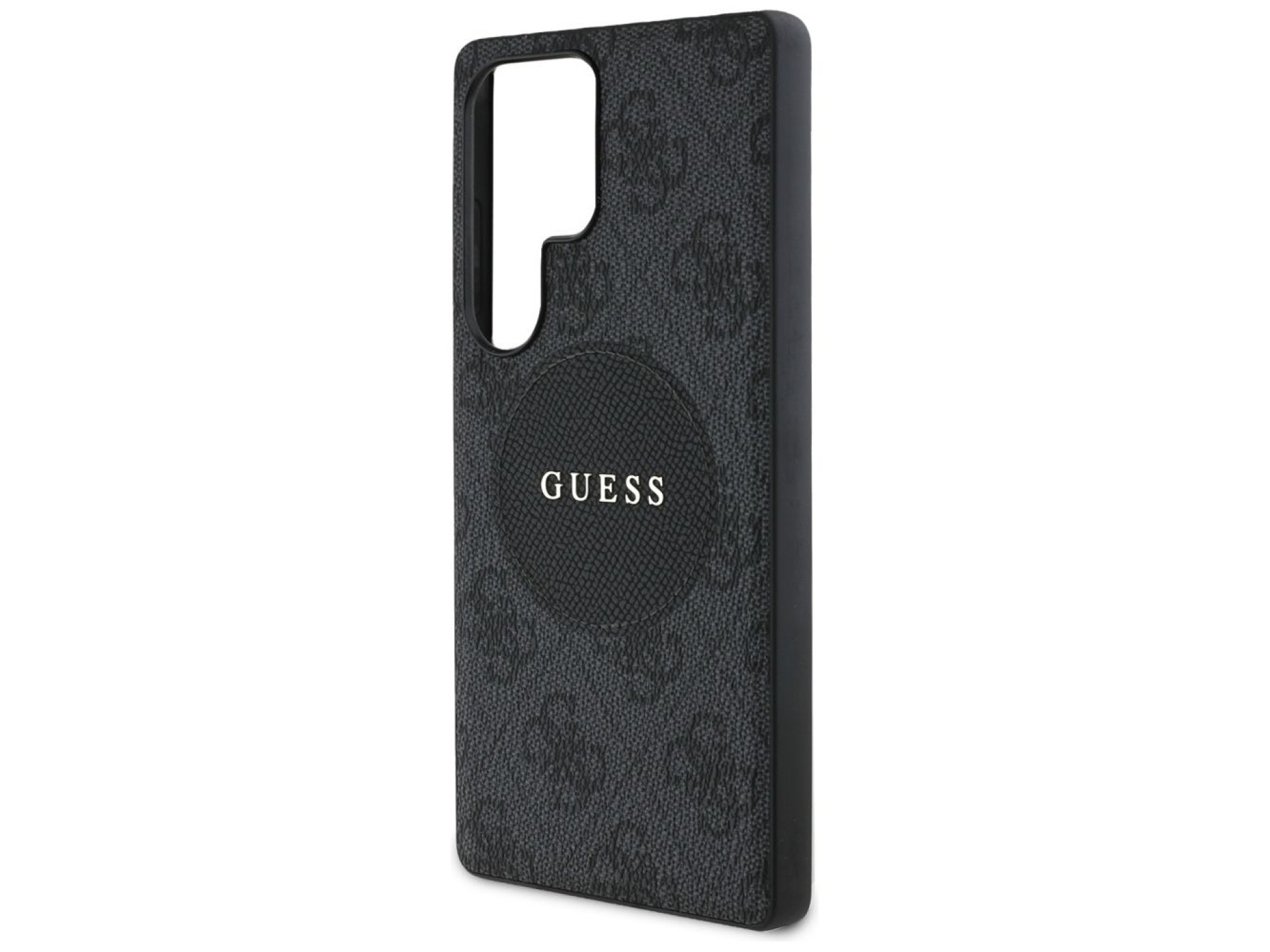 Guess 4G Round Patch Classic Logo MagSafe case for Samsung Galaxy S25 Ultra black