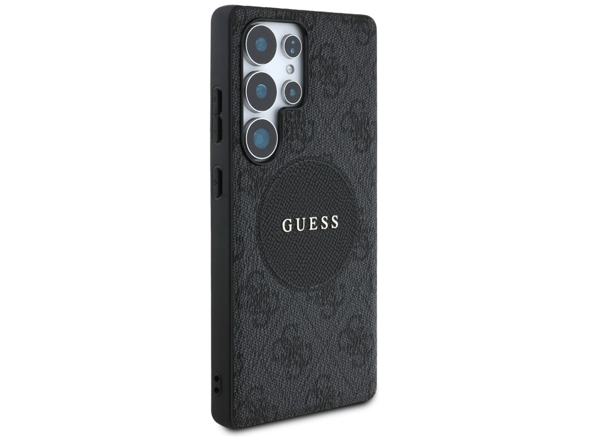 Guess 4G Round Patch Classic Logo MagSafe case for Samsung Galaxy S25 Ultra black