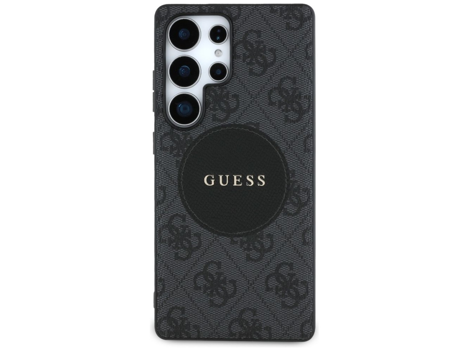 Guess 4G Round Patch Classic Logo MagSafe case for Samsung Galaxy S25 Ultra black