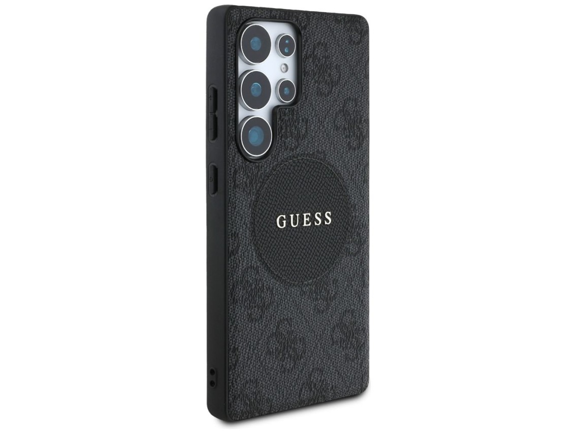 Guess 4G Round Patch Classic Logo MagSafe case for Samsung Galaxy S25 Ultra black