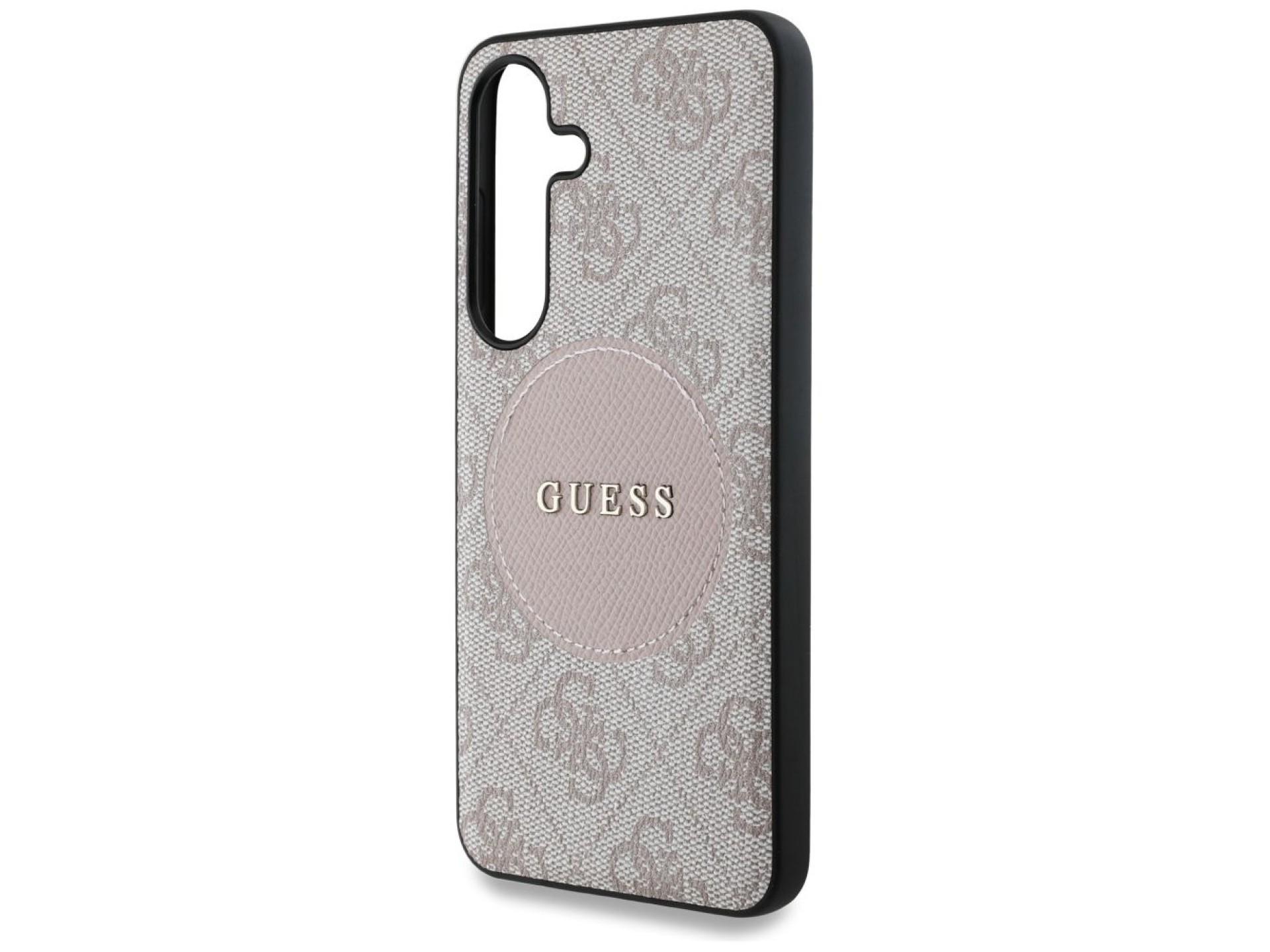 Funda Guess 4G Round Patch Classic Logo MagSafe para Samsung Galaxy S25 Plus (rosa)