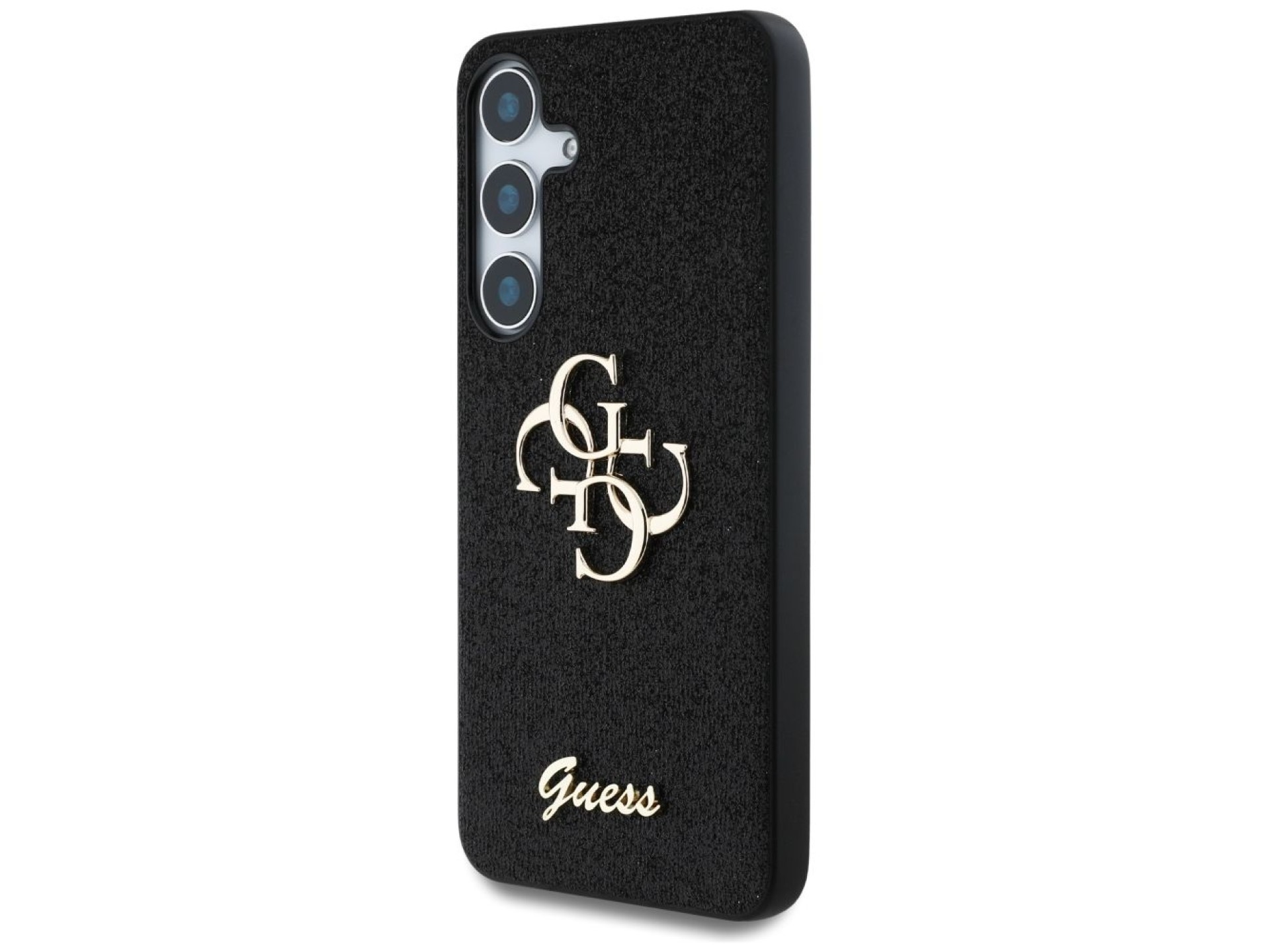 Capa Guess Fixed Glitter Big 4G Metal Logo para Samsung Galaxy S25 Plus preta