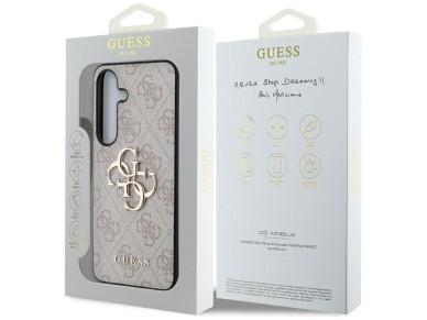 Guess Big 4G Logo Classic Logo Case for Samsung Galaxy S25 Plus Pink