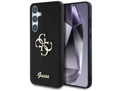 Guess Fixed Glitter Big 4G Metal Logo case for Samsung Galaxy S25 Plus black