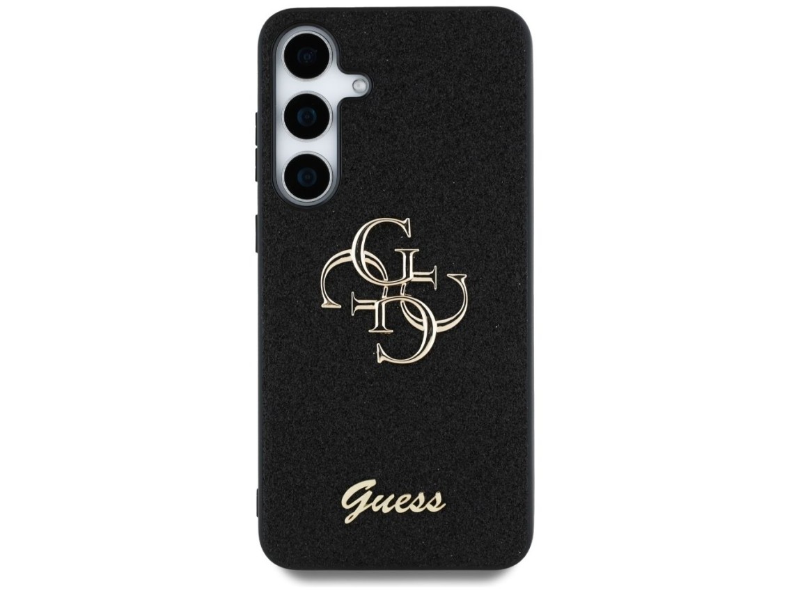 Capa Guess Fixed Glitter Big 4G Metal Logo para Samsung Galaxy S25 Plus preta