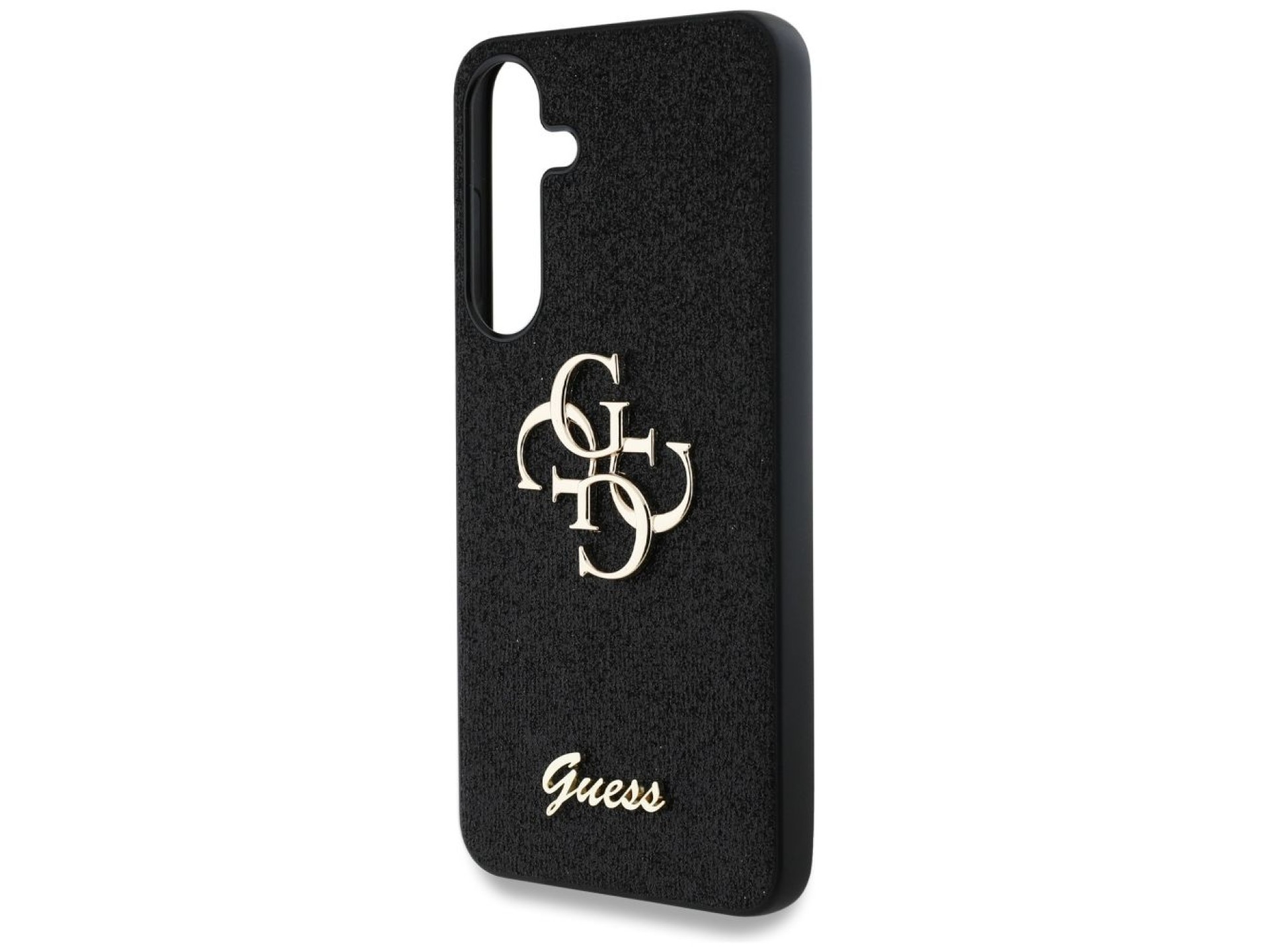 Capa Guess Fixed Glitter Big 4G Metal Logo para Samsung Galaxy S25 Plus preta