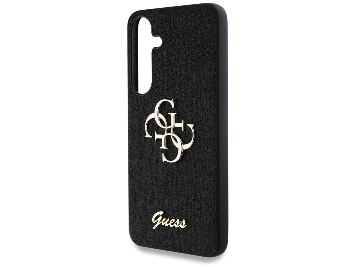 Capa Guess Fixed Glitter Big 4G Metal Logo para Samsung Galaxy S25 Plus preta