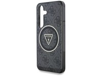 Funda Guess 4G con botones triangulares brillantes y MagSafe para Samsung Galaxy S25 negra Funda Guess 4G con botones triangulares brillantes y MagSafe para Samsung Galaxy S25 negra