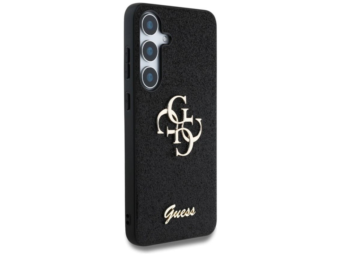 Capa Guess Fixed Glitter Big 4G Metal Logo para Samsung Galaxy S25 Plus preta