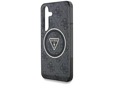 Guess 4G Glitter Triangle Buttons MagSafe case for Samsung Galaxy S25 black Guess 4G Glitter Triangle Buttons MagSafe case for Samsung Galaxy S25 black