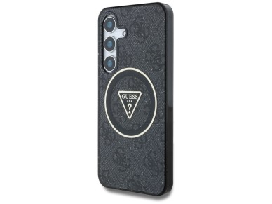 Guess 4G Glitter Triangle Buttons MagSafe case for Samsung Galaxy S25 black Guess 4G Glitter Triangle Buttons MagSafe case for Samsung Galaxy S25 black