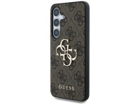 Capa Guess com logo grande 4G e logo cl�ssico para Samsung Galaxy S25 Plus, marrom.