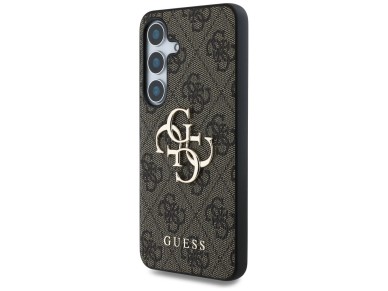Funda Guess con logo grande 4G y logo cl�sico para Samsung Galaxy S25 Plus, color marr�n.
