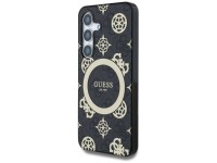 Guess 4G Background Gold Electroplated Peony Pattern MagSafe case for Samsung Galaxy S25 black Guess 4G Background Gold Electroplated Peony Pattern MagSafe case for Samsung Galaxy S25 black