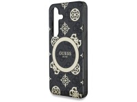 Guess 4G Background Gold Electroplated Peony Pattern MagSafe case for Samsung Galaxy S25 black Guess 4G Background Gold Electroplated Peony Pattern MagSafe case for Samsung Galaxy S25 black