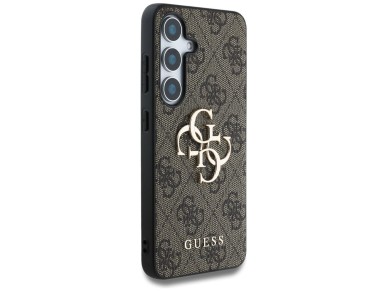 Funda Guess con logo grande 4G y logo cl�sico para Samsung Galaxy S25 Plus, color marr�n.