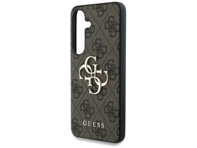 Funda Guess con logo grande 4G y logo cl�sico para Samsung Galaxy S25 Plus, color marr�n.