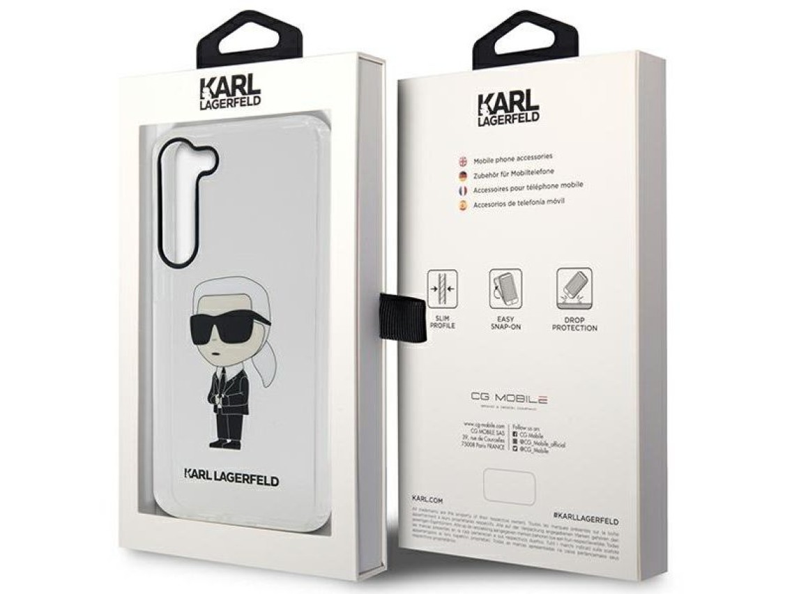 Karl Lagerfeld KLHCS23SHNIKTCT S23 S911 estuche rígido transparente Ikonik Karl Lagerfeld