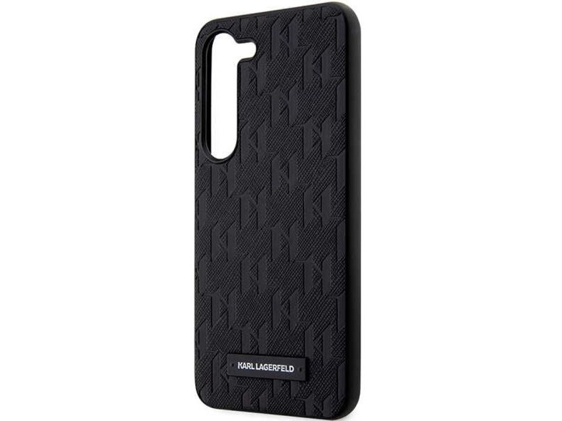 Karl Lagerfeld KLHCS23MSAKLHPK S23+ S916 estojo rígido preto/preto Saffiano Mono Metal Logo